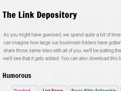 The Link Page categories colors css layout links type typography