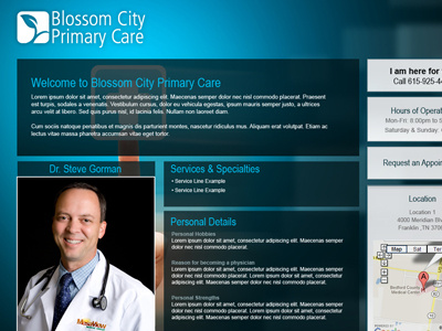 Physician Practice Site clean healthcare profile simple web design