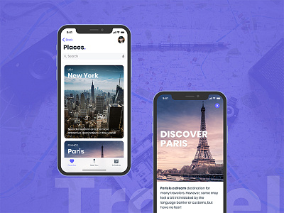 Travel App UI app concept figma ios iphone iphone x mobile places travel ui user interface