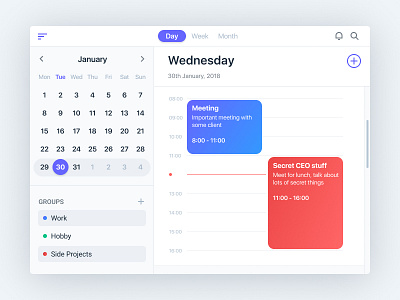 Calendar app exploration app calendar date desktop groups macos schedule timeline ui user interface