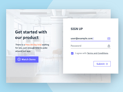 Sign Up Page concept form overlay page product sign up ui user interface web