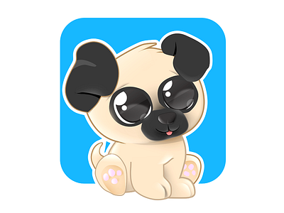 Heartbutter cute dog icon pug