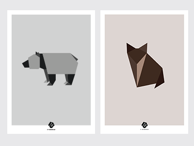Nordic Animals | Bear & Fox animals illustrator munkholm posters