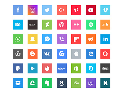 Free Square Social Icons