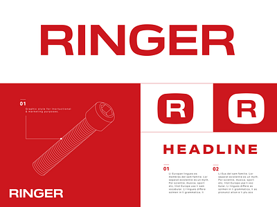 Ringer bold branding design graphic minimal red