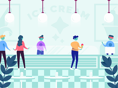 Ice cream shop ice cream illustration minimal styleframe vector