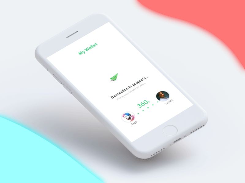 Transaction In Progrees interaction loading money sending transaction ui ux visualdesign wallet.