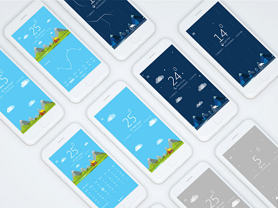 Weather Forecast Ux/UI design climate days forecast ios rainy sunny ui ux weather weekly