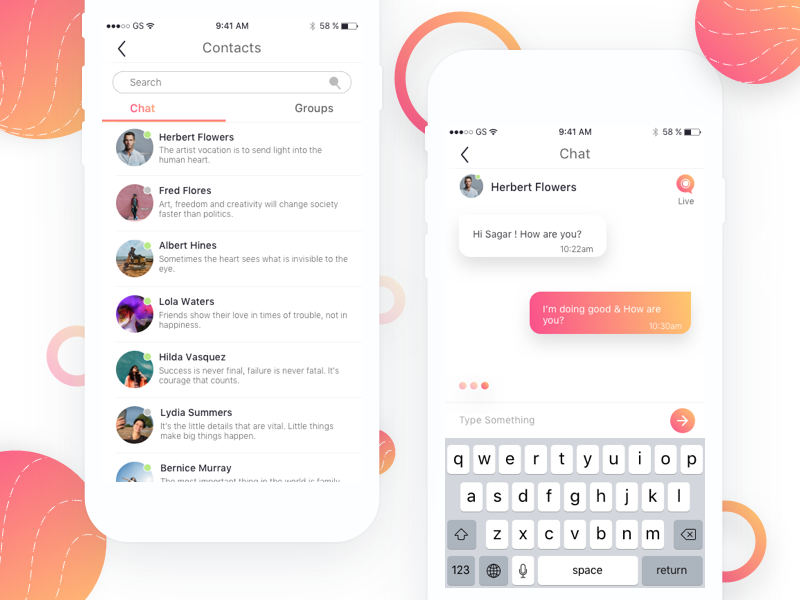 Messaging App Ui Visuals by sagar harpathkar on Dribbble