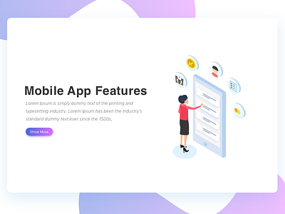 Mobile App Features Isometric