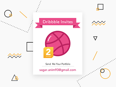 2 Dribbble Invites dribbble illustration invites twoinvites