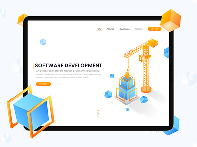 Software Development_Website design illustration isometric design isometric illustration minimalist software vector visual design website website concept