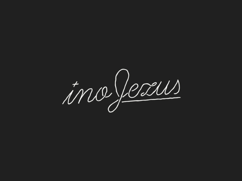 InoJezus (Just Jesus) animated text logo animation logo design logotype script script animation typeface