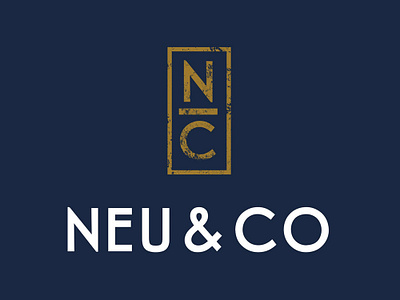 Neu And Co Logo And Brand Identity Logo Design business cards businesscard design feminine gold logo logotype navy navy blue