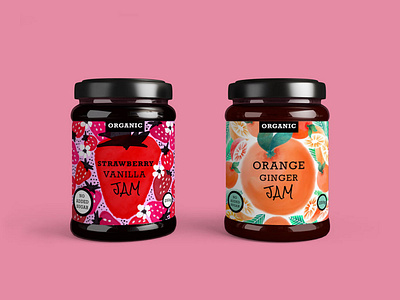 Jam Packaging and Label Design artisanal bold brand design ecofriendly food packaging gourmet label design organic packaging packaging design pattern design watercolour