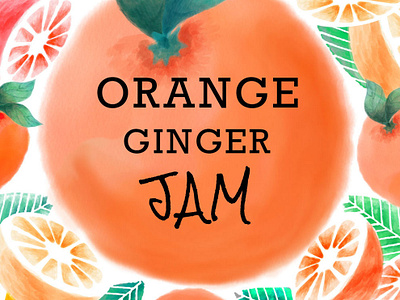 Organic Jam Packaging and Label Design artisanal ecofriendly jam label design orange organic packaging packagingdesign watercolour