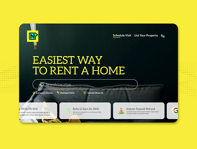 Nestaway Landing Page branding design homepage design rent ui ux web webdesign website design
