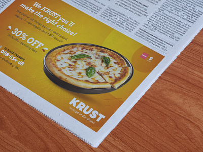 Newspaper AD | KRUST advertise advertisment branding branding and identity design minimal print design vector