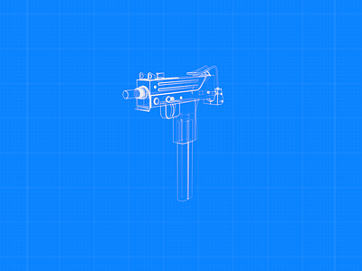 MAC-10 3d cinema 4d design gun illustration line render