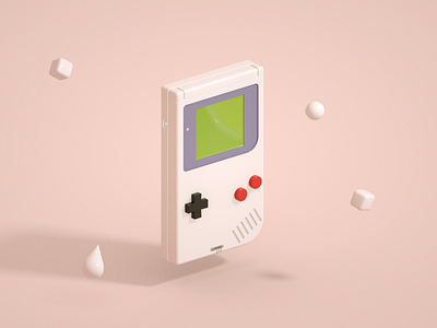 Gb 3d cinema 4d design gameboy illustration retro