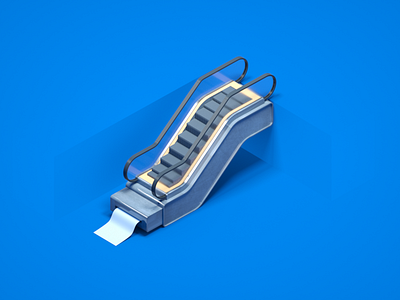 Escalator 3d cinema 4d design escalator icon illustration