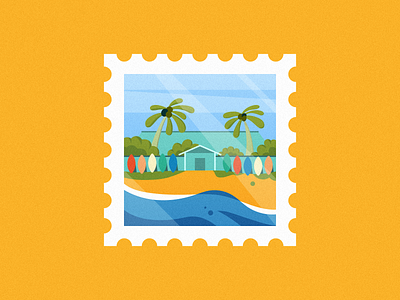 postage stamp#2 design hawaii icon illustration postage stamp typography