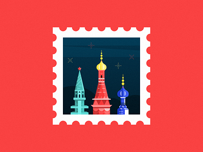 postage stamp#3 Moscow design graphic illustration postage stamp typography