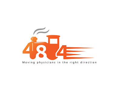 logo of 484 with 4-8-4 Train branding illustration logo logo design