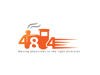 logo of 484 with 4-8-4 Train