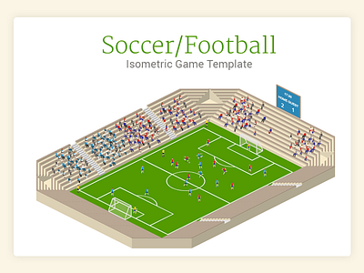 soccer football 2.5d football illustration isometric soccer template vector