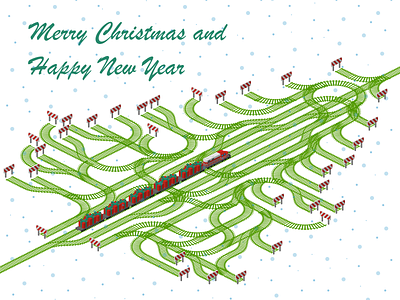 Merry Christmas Railroad Card