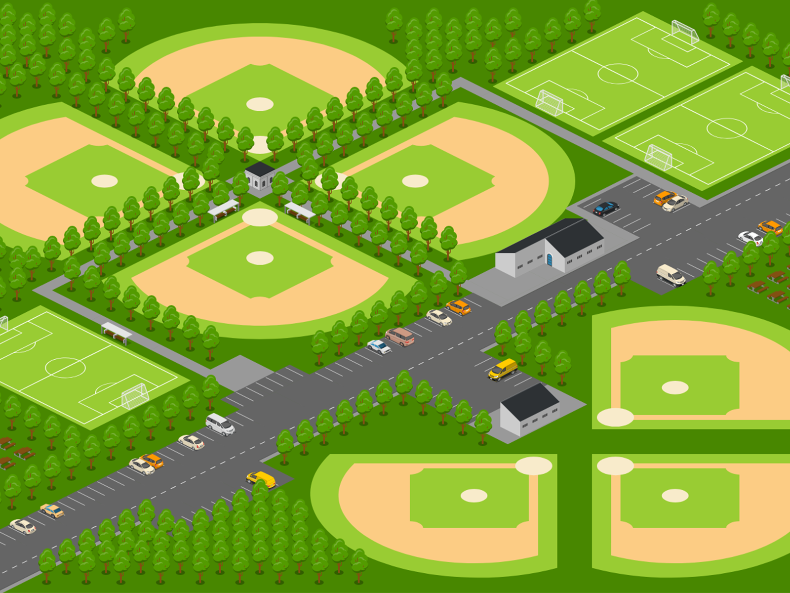 Wagon Wheel Baseball Field by Icograms on Dribbble