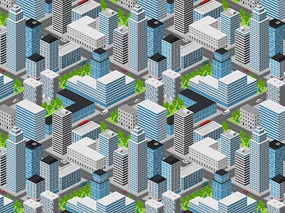 City Seamless Background 2.5d city background wallpaper illustration isometric template vector