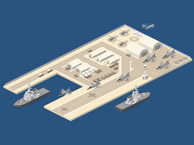 Military base illustration isometric military military-base