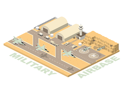 Military Base 3 illustration isometric military military base