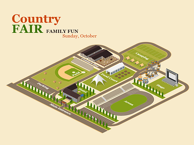 Country Fair event fair festival illustration isometric map