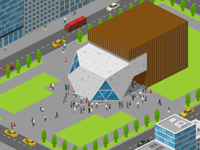 Theatre city isometric modern theatre