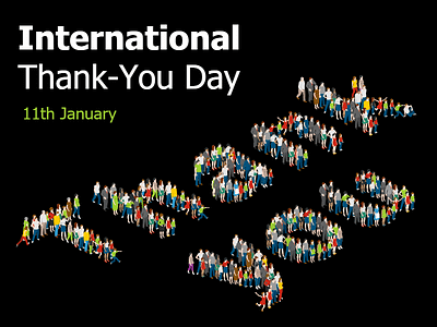International Thank You Day Tempalte isometric template
