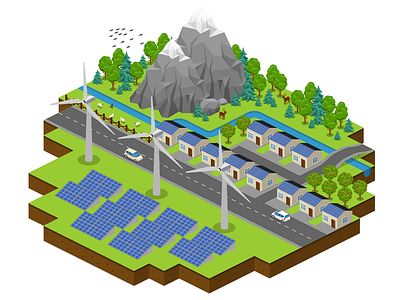 Green Energy Template free green energy illustration isometric template vector