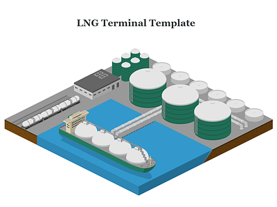 LNG Terminal Template 2.5d cargo free illustration isometric template vector