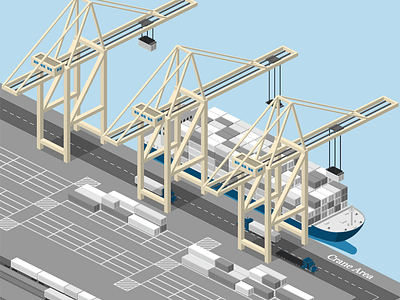 Logistics Template 2.5d illustration isometric logistics template vector