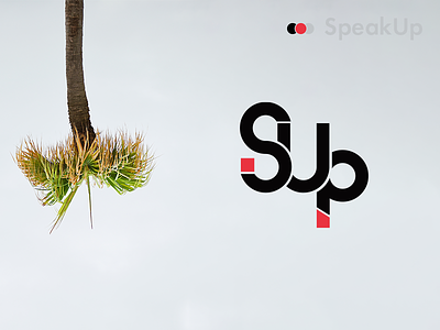 SpeakUp black anf red branding font identity letter s lettering logo modern logo simple