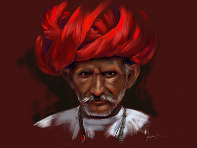 indian face digital painting