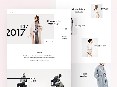 KIIO store site design ecommerce fashion landing product shop typography ui web website