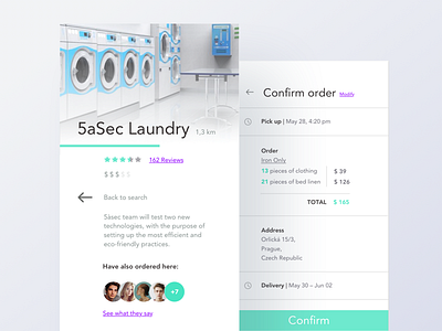 App for Laundry 2 2d app clean design flat laundry service ui ux wash white