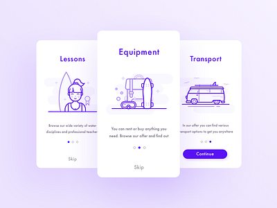 Onboarding walkthrough screens