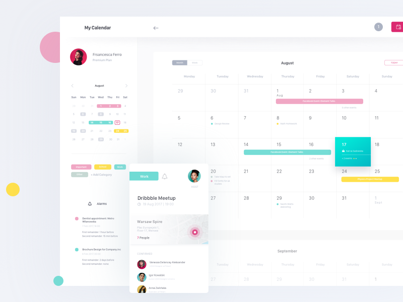 My Calendar | Monthly View by Julia Jakubiak for Fireart Studio on Dribbble