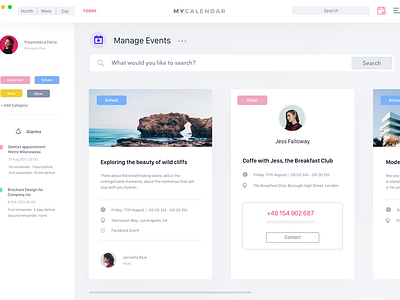 My Calendar | Manage Events by Julia Jakubiak for Fireart Studio on ...