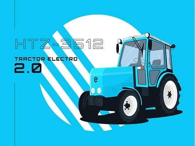 Tractor Electro for Ecofactor Project blue branding art branding illustration electro illustration htz art icon identity identitydesign illustration skiti skitiboh tractor art vector illustration vectorart visual visual brending