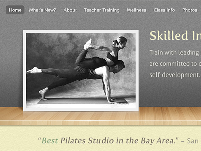 Web Design for a Pilates Studio joomla photo pilates sports studio texture web web design website wood yoga
